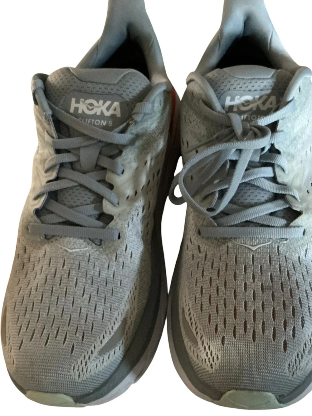 Hoka Women's Blue Fog Plein Air Running Shoe with Coral Stripe size 9